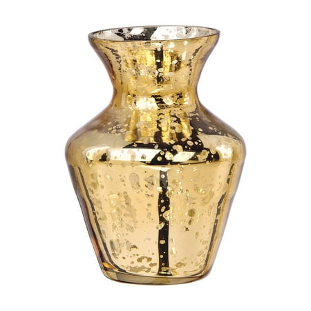 Flower Vase Online Purchase Luna Bazaar Vintage Mercury Glass Vase (4-Inch, Penelope Mini Urn Design, Gold) - Decorative Flower Vase - For Home Decor, Party Decorations, and Wedding Centerpieces ()