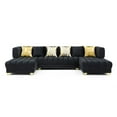 thumbnail image 6 of Better Home Products Marigold U-Shaped Velvet Sectional Sofa in Black, 6 of 7