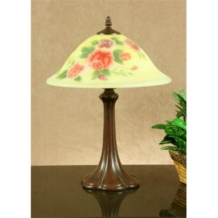 3 Hand Painted Porcelain Lamps - Legacy Lighting 1381TL-13G Glowing Rose Reverse Hand Painted Floral Table Lamp- Deep Rich Bronze