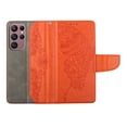 thumbnail image 4 of Wallet Case for Samsung Galaxy S23 Ultra, Butterfly Embossed Pattern Luxury PU Leather Magnetic Flip Folio Cover with Card Slots Holder Kickstand Wrist Strap Soft Silicone Shockproof Case,Orange, 4 of 9