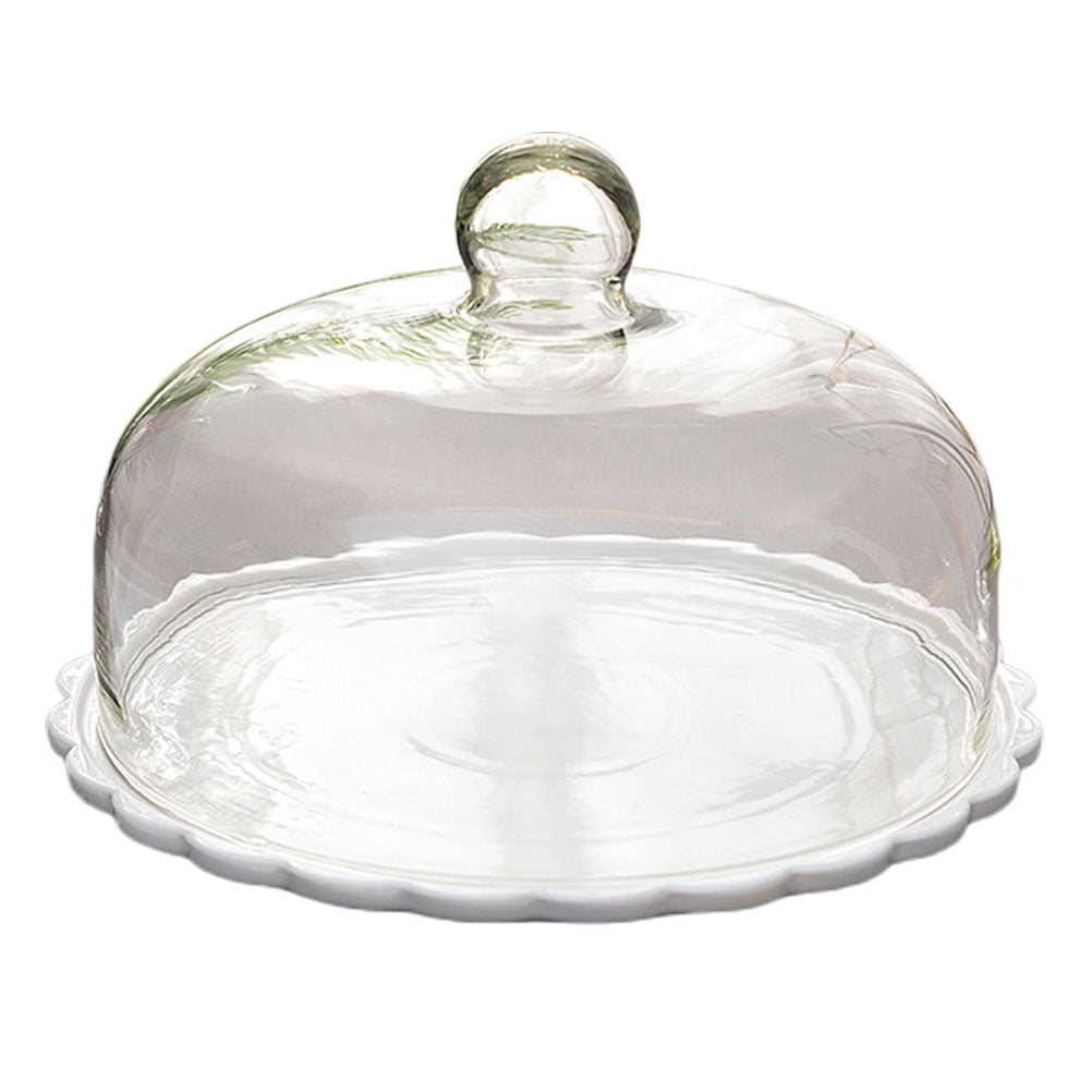 Nuolux Cake Dome Cover Glass Food Stand Dessert Display Plate Serving