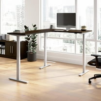 Move 60 Series 60W L Shaped Standing Desk in Mocha Cherry - Engineered Wood