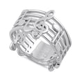 thumbnail image 1 of 925 Sterling Silver Oxidized Platinum Plated Musical Notes Women Ring, 1 of 2