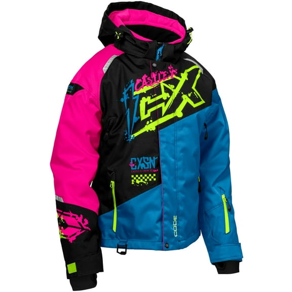 Castle X Code G5 Womens Snow Jacket Process Blue/Pink Glow/Hi-Vis SM