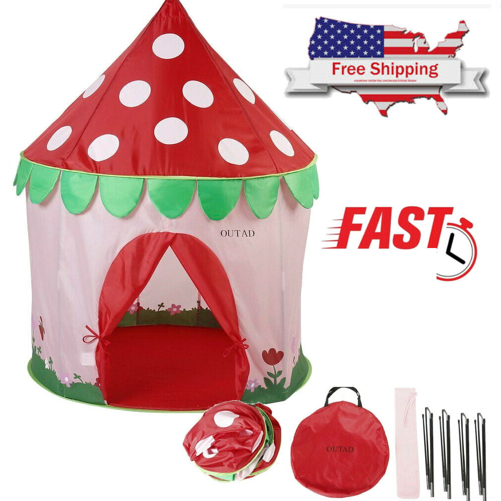 OUTAD Portable Pop Up Play Tent Kids Girl Princess Castle Outdoor Play House jX 