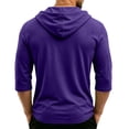 thumbnail image 4 of HAJWOH Men's Hoodies 3/4 Sleeve Workout Beach Shirts Vneck Breathable with Drawstring Sweatshirt, 4 of 5