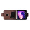 thumbnail image 4 of Dteck Retro for Samsung Galaxy Z Flip 6 Case, Shockproof PU Leather Magnetic Full Body Stand Flip Wallet Case Cover with Card Holder Phone Case, Brown, 4 of 7