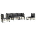 thumbnail image 3 of vidaXL 5 Piece Patio Lounge Set with Cushions Anthracite Poly Rattan, 3 of 7