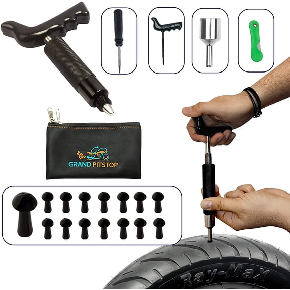 20 Pcs Tubeless Tire Puncture Repair Kit with Mushroom Plug for Tyre Punctures and Flats on Cars, Motorcycles, ATV, Trucks & Tractors (15 Plugs)