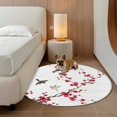 thumbnail image 2 of Red Cherry Branches Round Area Rug 7Ft Washable Circle Rugs for Dorm Laundry Room, Spring Floral Botanical Birds Country Non-Slip Carpet Floor Mats Indoor Outdoor Carpet Runner Aesthetic Home Decor, 2 of 8