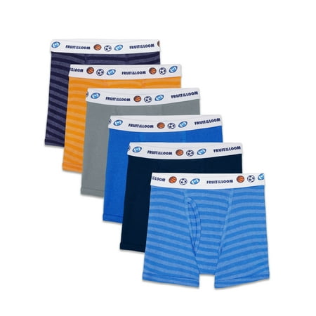 Fruit of the Loom Toddler Boy Boxer Briefs, 6 Pack, Sizes 2T-5T
