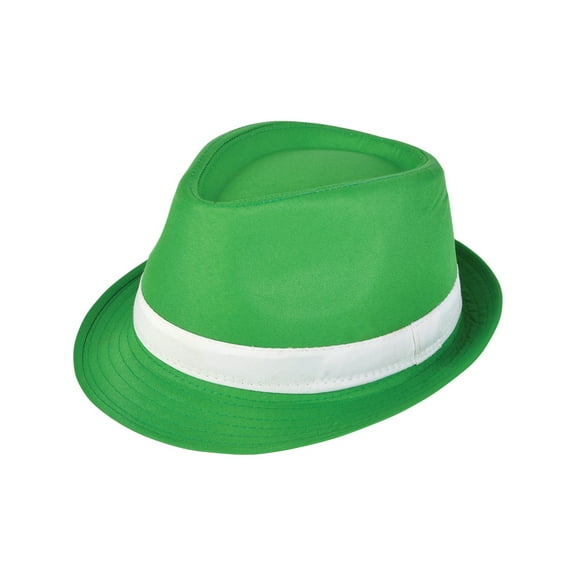 Adults Saint Patrick's Day Gangster Green Fedora Hat Costume Accessory