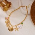 thumbnail image 4 of NICKSUN Gold Ocean Charm Choker Necklace, Dainty Paperclip Chain Collarbone Jewelry with Starfish, Conch, Seashell, Octopus & Palm Tree Pendants, Trendy Elegant Coastal Vacation Accessories, 4 of 5