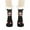 Black, variant on 4 Pairs Women's Cotton Knee High Socks, Casual Solid Knit Knee Socks, Pack of 4, Black