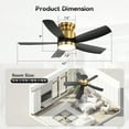 thumbnail image 6 of POPFAN 42 Inch Flush Mount Ceiling Fans with 5 ABS Blade, LED Light 18W and Remote Control 6 Speeds Reversible DC Motor for Bedroom, Living Room, Dinning Room, 6 of 12