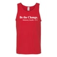 thumbnail image 2 of Inspirational Quote Be the Change by Mahatma Gandhi 1913 Mens Graphic Tank Top, Red, 2XL, 2 of 3
