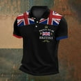 thumbnail image 2 of Men's Shirt - Casual UK Flag Jack Print Raglan Sleeve Button Lapel Top for and Festive Occasions, 2 of 2