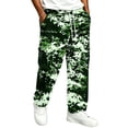 thumbnail image 3 of GrmtClth Cargo Pants for Men Camo Print Relaxed Straight Leg Elastic Drawstring Waist Multi Side Pocket Outdoor Hiking Daily Trousers Green L, 3 of 8