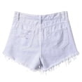 thumbnail image 5 of ClodeEU Women's High Waist Ripped Denim Shorts,Casual Distressed Frayed Hem Summer Jean Shorts,Y2K Streetwear Hot Pants White,Women's Plus L, 5 of 8