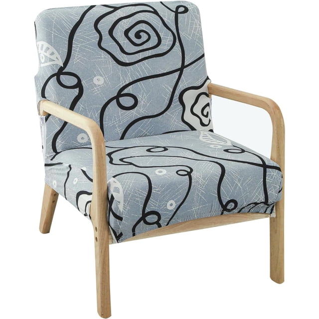 Housse de Chaise Moderne Mi-Siècle Imprimée Extensible pour Fauteuil de Lecture Housses de Chaise de Salon (Fleur)