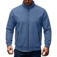 thumbnail image 2 of Eygvbb Men's Full Zip Jacket with Stand Collar Side Zipper Pockets Long Sleeve Casual Coat for Daily Commute Work and Outdoor Activities, 2 of 8