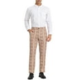 thumbnail image 2 of INSPIRE CHIC Men's Checked Prom Trousers Formal Plaid Suit Pants, 2 of 6