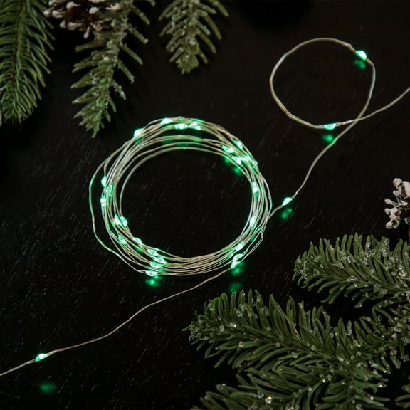 Northlight LED Micro Fairy Christmas Lights - Green - 6ft Copper Wire - 20ct