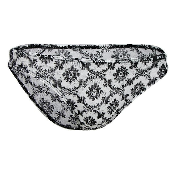 ropa interior en encaje - Negro, negro Yinane hombres bragas de encaje transparente