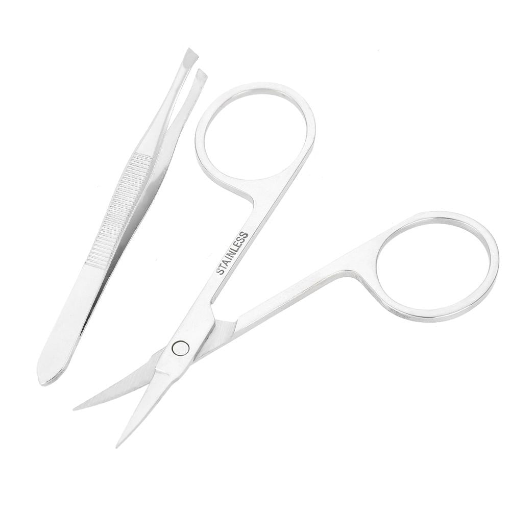 Mgaxyff Eyebrow Scissors Tweezer Set Eyelashes Hair Trimming Grooming Scissors Cosmetic Makeup