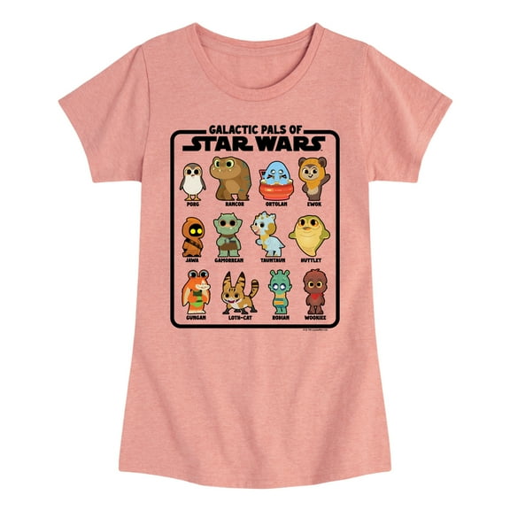 Star Wars - Galactic Pals Of - Toddler And Youth Girls Fitted Short Sleeve Tee