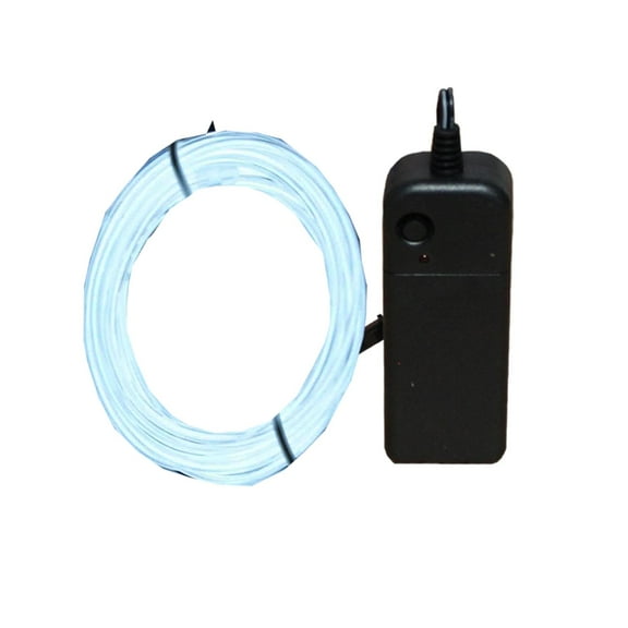 JYtrend 15ft Neon Led El Wire Light Kit for Party, Halloween, Burning Man Decoration (White)