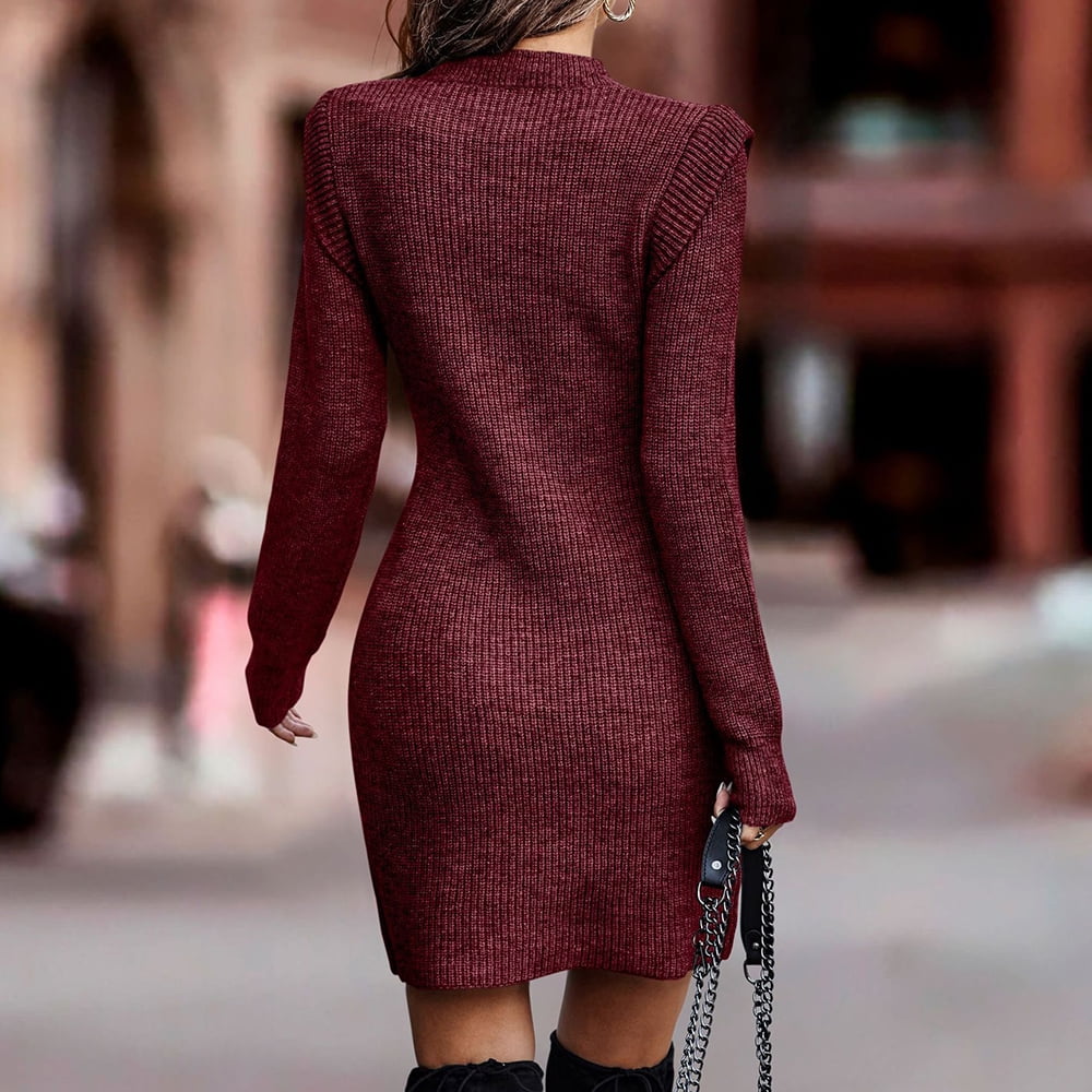 Robe Pull Robes Fourreau Hiver Robes Tricotées Robe Pull Pour