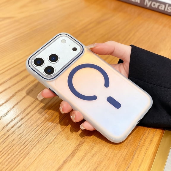 For iPhone 16 Pro Phone Case,Compatible with Mag-Safe,Luxury Discolored Dazzling Bling Back Design,Ultra Slim Shockproof Anti-fall Drop Protection,Durable Thin Fit Phone Case Cover,Darkblue