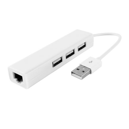 Wired 3 Port USB 2.0 Hub with Ethernet LAN Network Adapter (Best Wired Network Adapter)