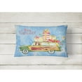 thumbnail image 2 of Carolines Treasures CK2393PW1216 Merry Christmas Basset Hound Canvas Fabric Decorative Pillow  12H x16W multicolor, 2 of 3