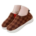 thumbnail image 2 of Leozcaa Women Winter Ankle Boot Classic Plaid House Slipper Warm Indoor Outdoor Rubber Sole Home Shoes, 2 of 7