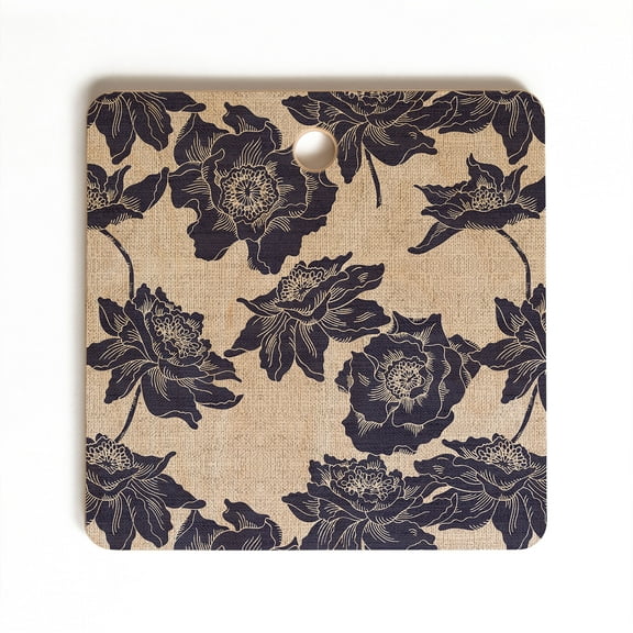 Society6 Holli Zollinger Ekko Dark Poppy Square Cutting Board, 11.5" x 11.5"