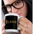thumbnail image 2 of 3drose, Elaine Well Known Woman Name in the Usa. Yellow on Black Talisman, 11oz Mug, 2 of 6