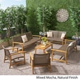 thumbnail image 2 of GDF Studio Beacher Outdoor 6 Piece Sofa and Loveseat Chat Set, Brown, 2 of 9