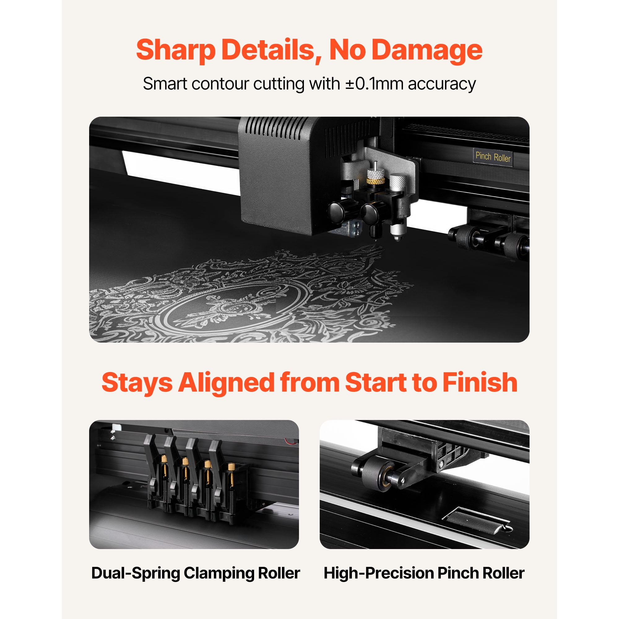 KFFKFF 34-Inch Vinyl Cutting Machine, Adjustable Speed and Pressure, Dual Blades, LED Display, Includes Sticker Sheets, Transfer Film, and Design Software