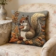 thumbnail image 1 of Funda de almohada de poliéster con bordado falso, diseño de alpacas, zorros y ardillas, con estampado de animales para sofá, sala de estar, dormitorio, artículos esenciales de viaje, regalos de cumple, 1 of 6