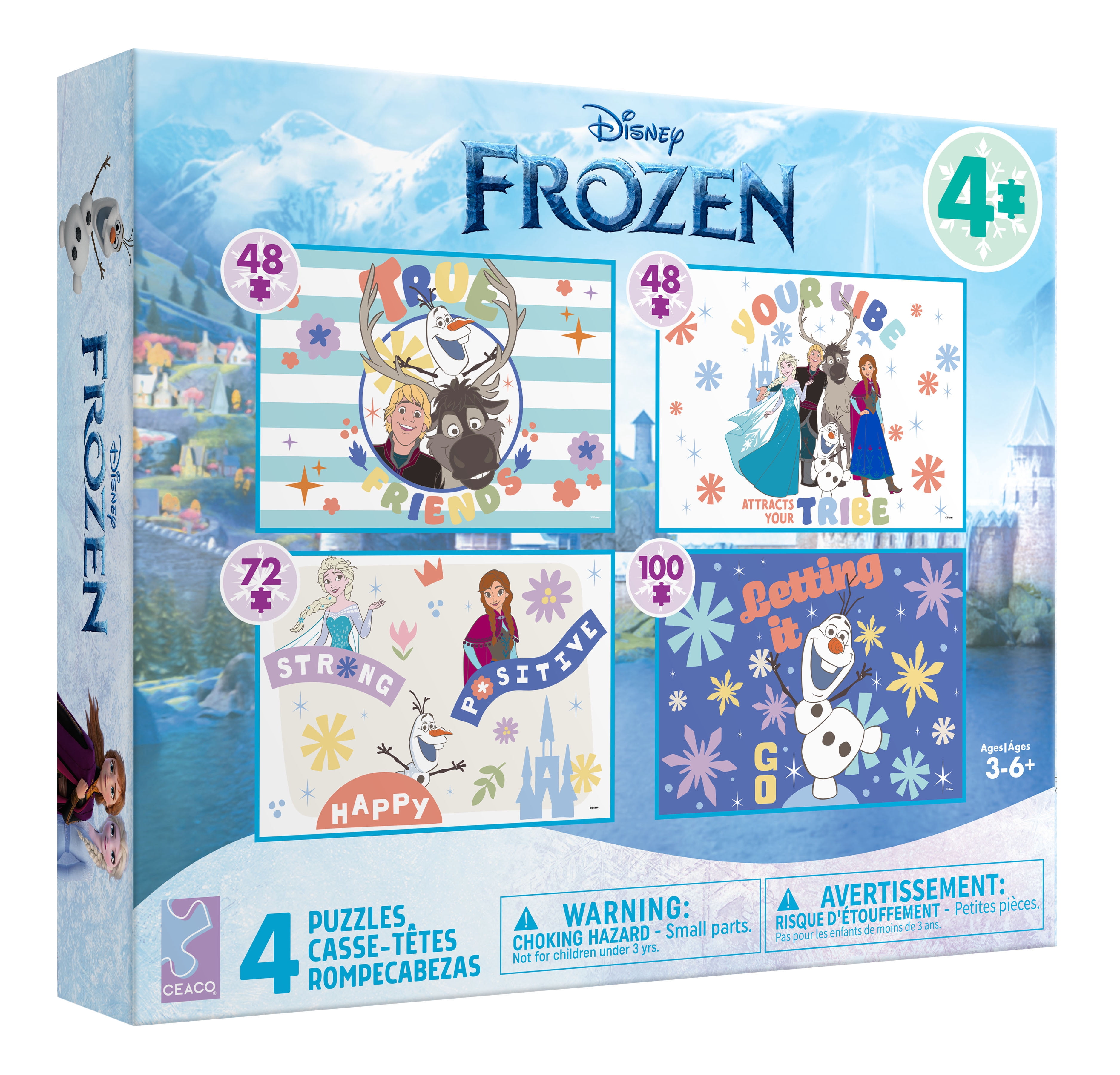 Ceaco Frozen 4-in-1 Multipack Interlocking Jigsaw Puzzles for Children Ages 6+