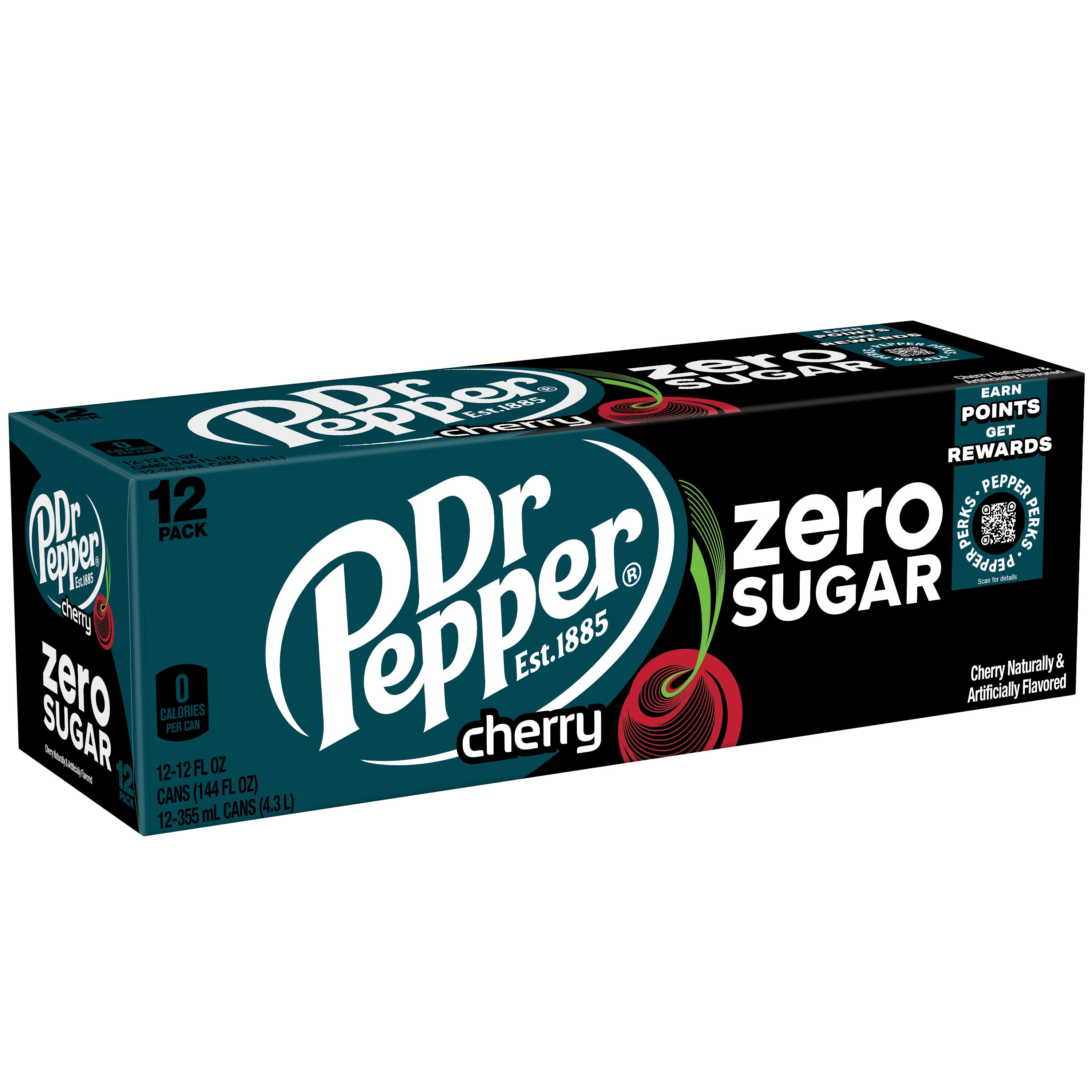 Dr Pepper Cherry Zero Sugar Soda, 12 fl oz cans, 12 Kuwait Ubuy
