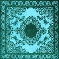 thumbnail image 1 of Ahgly Company Indoor Square Oriental Light Blue Industrial Area Rugs, 8' Square, 1 of 4