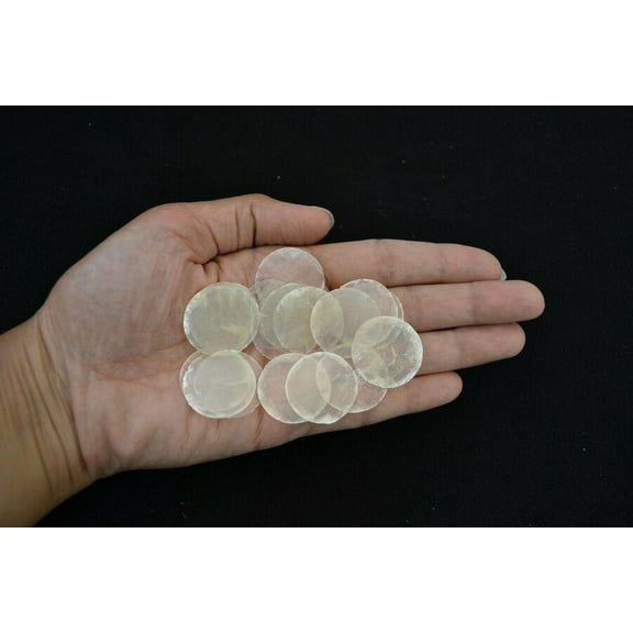 100 Pcs Round Flat Capiz Seashell Blank Disks 1"