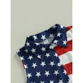 thumbnail image 6 of Bslissey Toddler Kids Girls Independence Day Outfits Sleeveless Stars Stripe Tank Tops + Ripped Denim Shorts 2Pcs Little Girls Summer Casual Shorts Sets 1T 2T 3T 4T 5T 6T, 6 of 8