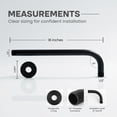 thumbnail image 2 of 16 Inch Shower Arm 90 Degree Stainless Steel Rain Shower Head Extension Arm with Flange, Matte Black Finish, 2 of 8