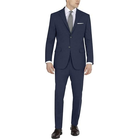 DKNY Mens Modern Fit High Performance Suit Separates 42W x 30L Navy Solid