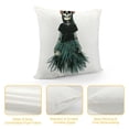 thumbnail image 4 of Autua Skull Hula Girl Decorative Throw Pillow Cover for Home Couch Living Room Bed Sofa, High-Quality Short Plush Material, Invisible Zipper Design, 1PC 24x24in, 4 of 5