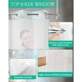 thumbnail image 4 of No Hook Shower Curtains with Snap in Liner, Coastal Waterproof Fabric Shower Curtain, Beach Summer Nautical Starfish Coral Double Layers & See-Through Top Window Bathroom Curtains 66''x72'', 4 of 6